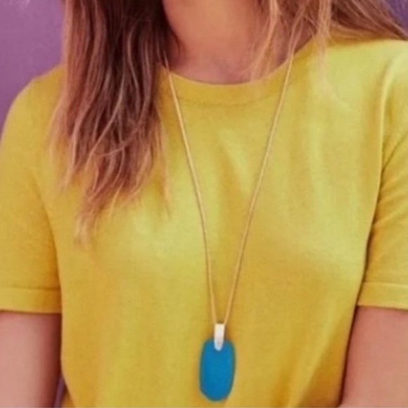 KENDRA SCOTT Inez Teal Agate Pendant Long Necklace - Picture 4 of 8